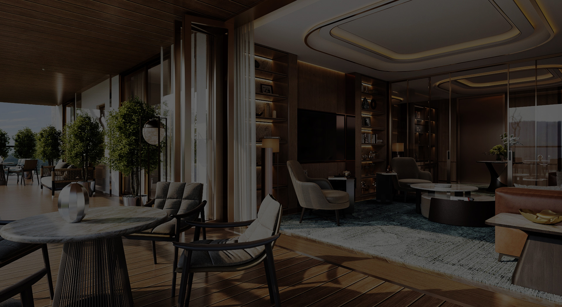 Lounge and dining render